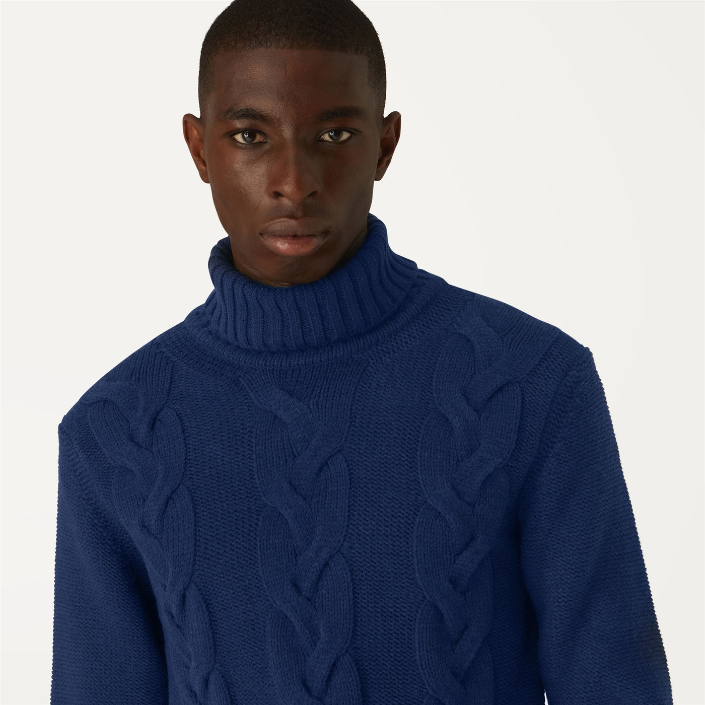 Knitwear Man VIRGIL BRAID Pull  Over BLUE MEDIEVAL Detail Double				