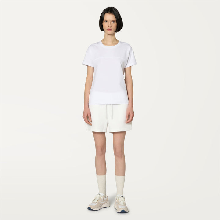 Shorts Woman RIKETTE LIGHT SPACER Sport  Shorts WHITE Dressed Back (jpg Rgb)		