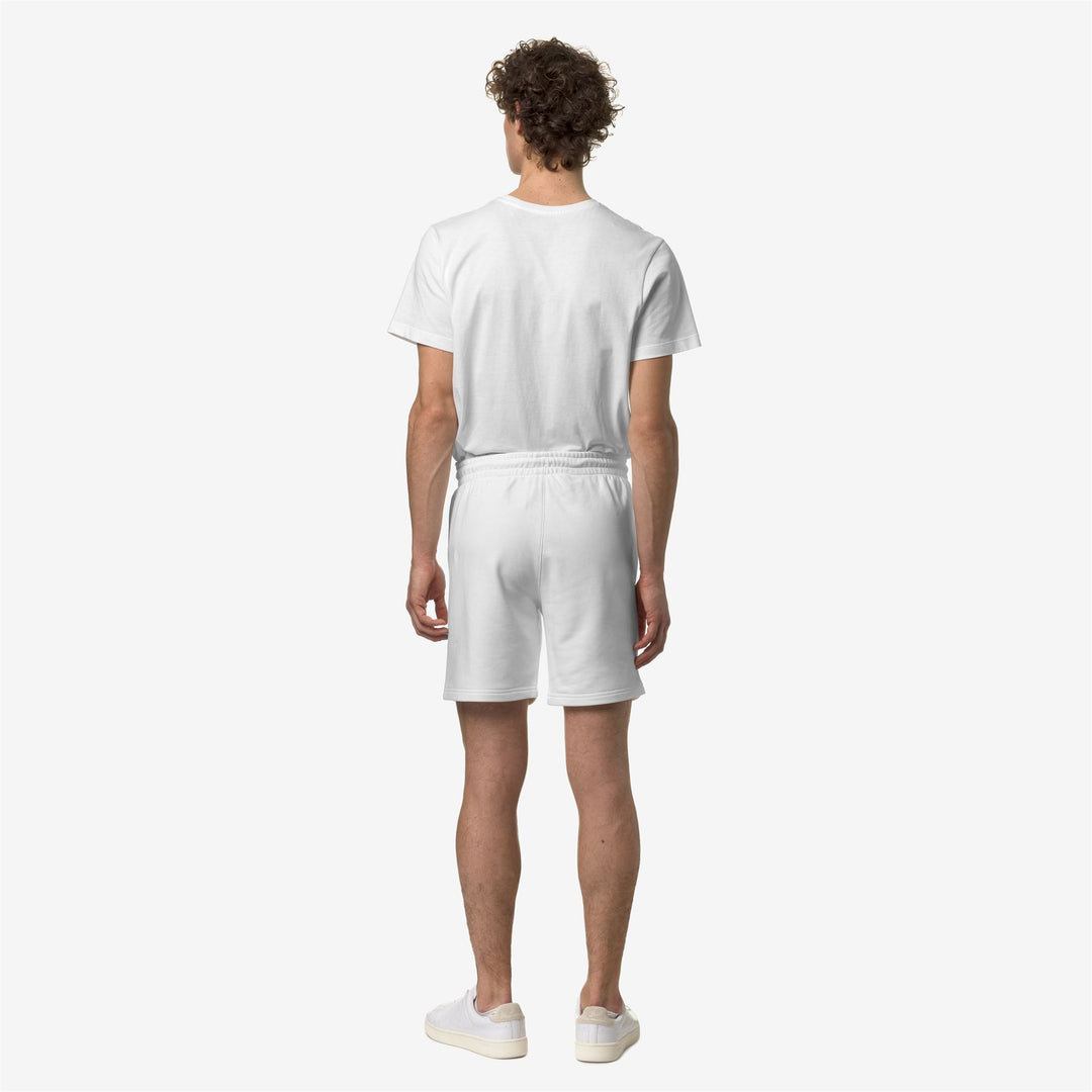 Shorts Unisex LE VRAI DORIAN POLY COTTON Sport  Shorts WHITE Dressed Front Double		