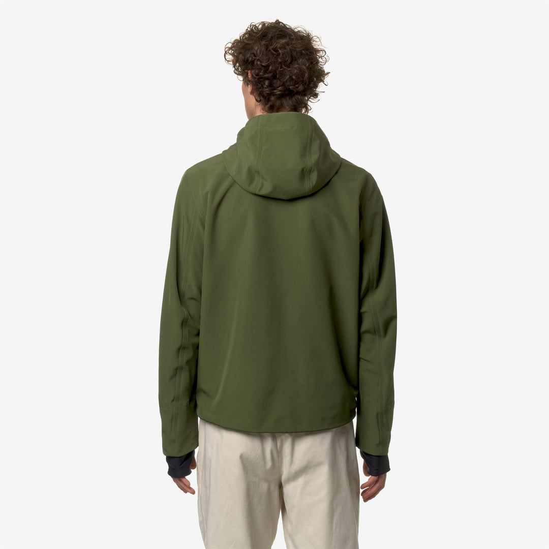Jackets Man JACKO BONDED JERSEY Short GREEN CYPRESS Dressed Front Double		