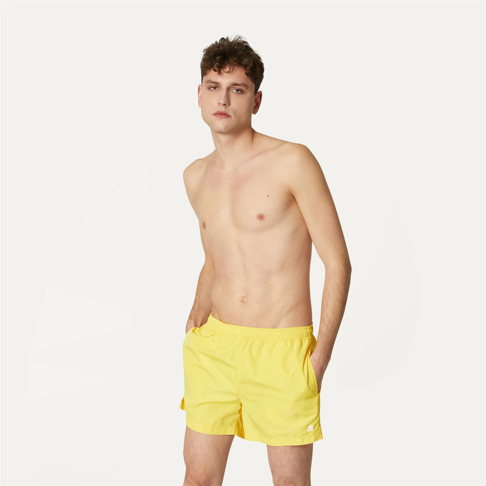 Sunstruck Yellow Men's Classic Swim Trunks with Quick-Dry Fabric 02