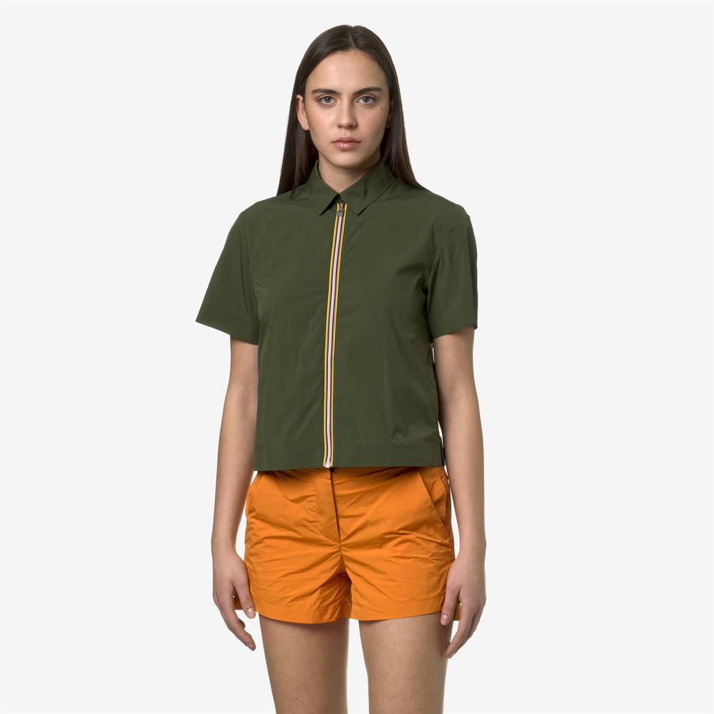 Cypress Green Women's Short Summer Jacket with Zip Fastening 02