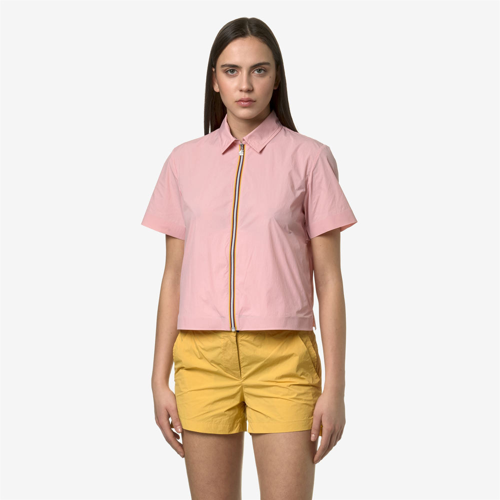 Pink Red Women's Short Summer Jacket with Zip and Pockets 02