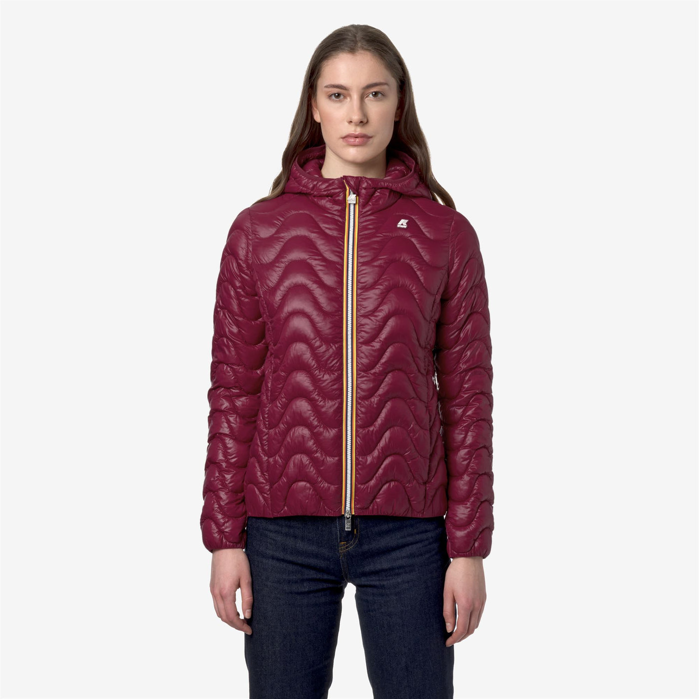 Jackets Woman LILY QUILTED WARM Short RED DK Dressed Back (jpg Rgb)		