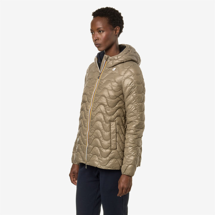 Jackets Woman MADLAINE QUILTED WARM Mid BEIGE TAUPE Detail (jpg Rgb)			