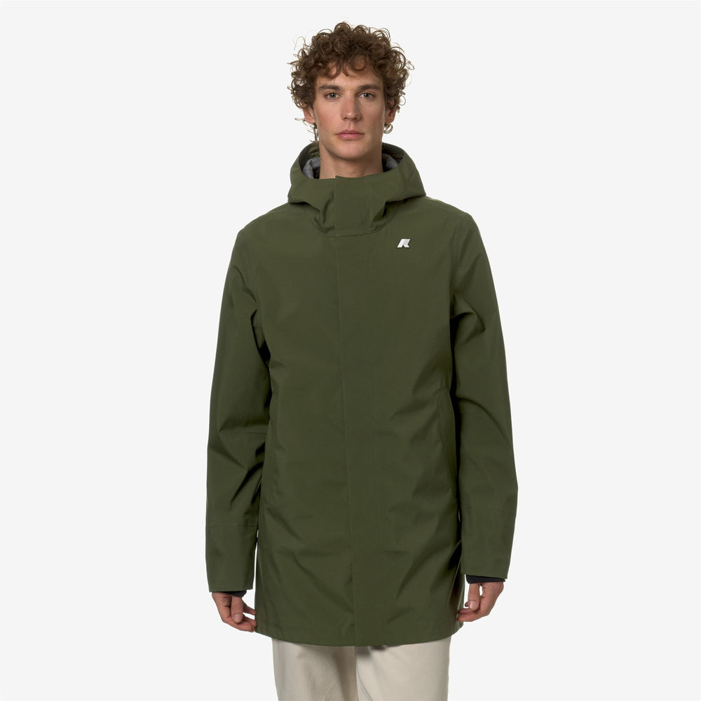 Cypress green Men's 3/4 Length Waterproof Jacket for City Wear 02