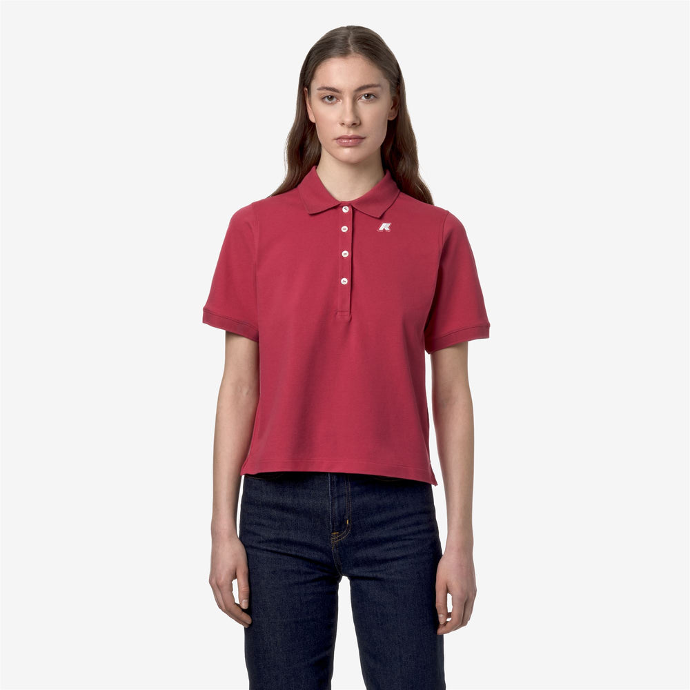 Dark Pink Women's City Polo Shirt in Soft Cotton Blend 02