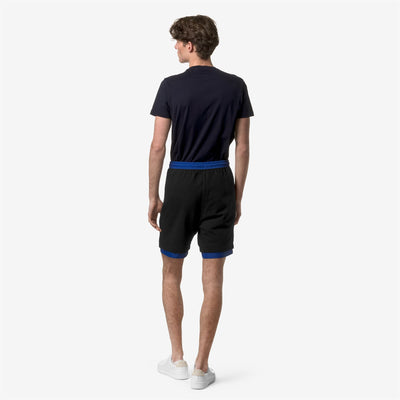 Shorts Unisex LE VRAI NESTOR NYLON PC Sport  Shorts BLACK PURE - BLUE ROYAL MARINE Dressed Front Double		