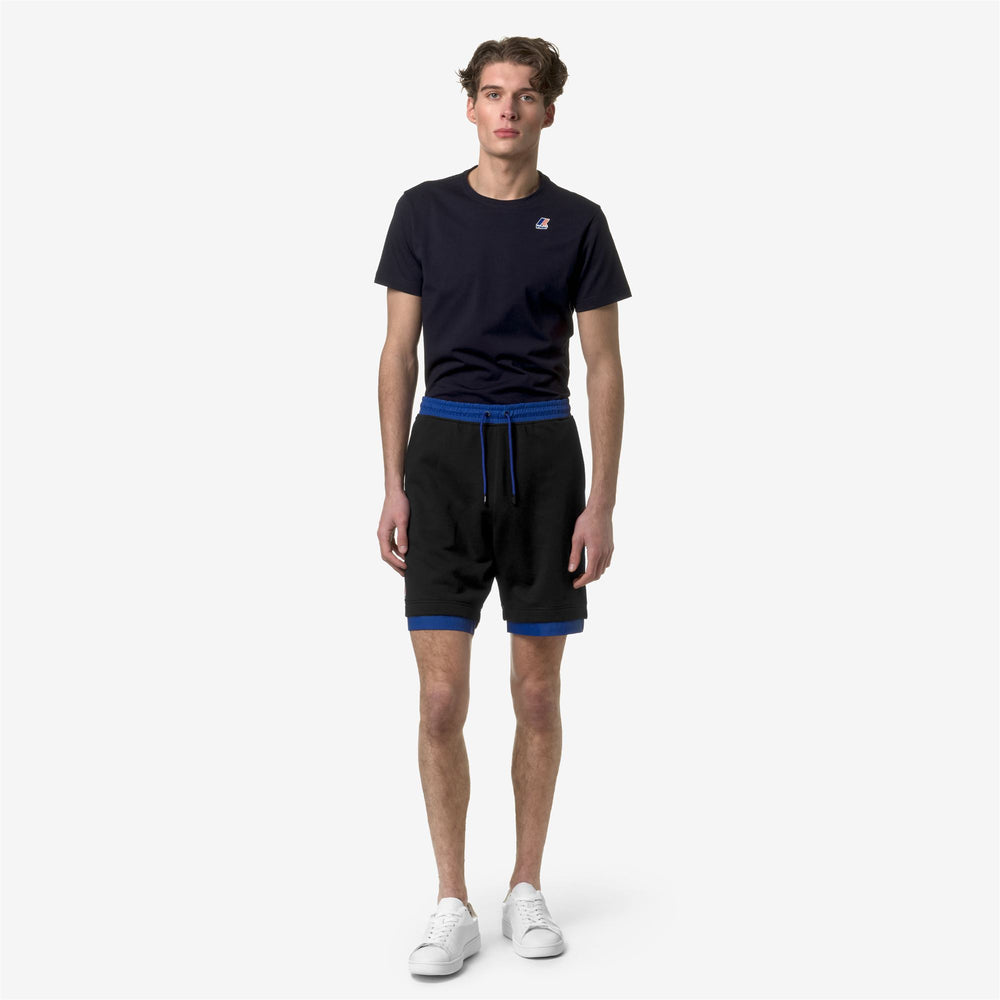 Black Blue Unisex City Sport Shorts in Nylon Blend 02