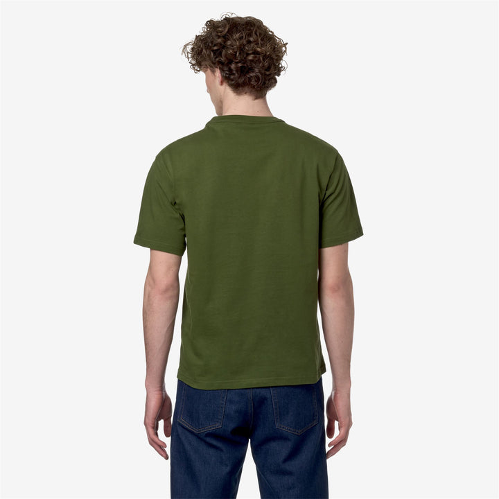 T-ShirtsTop Man FANTOME K-WAY LETTERING T-Shirt GREEN CYPRESS - ORANGE MD Dressed Front Double		