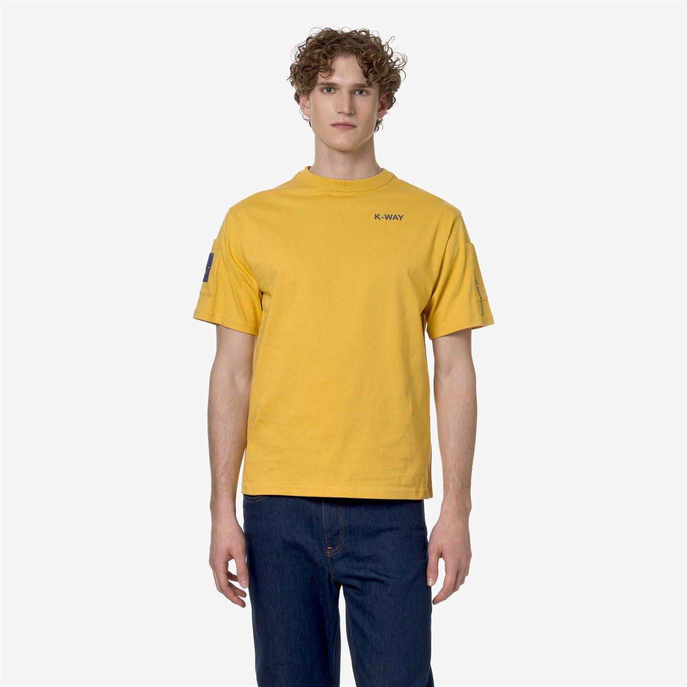 T-ShirtsTop Man FANTOME SLEEVE POCKET T-Shirt YELLOW MIMOSA - BLUE FIORD Dressed Back (jpg Rgb)		