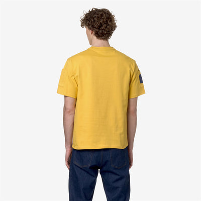 T-ShirtsTop Man FANTOME SLEEVE POCKET T-Shirt YELLOW MIMOSA - BLUE FIORD Dressed Front Double		