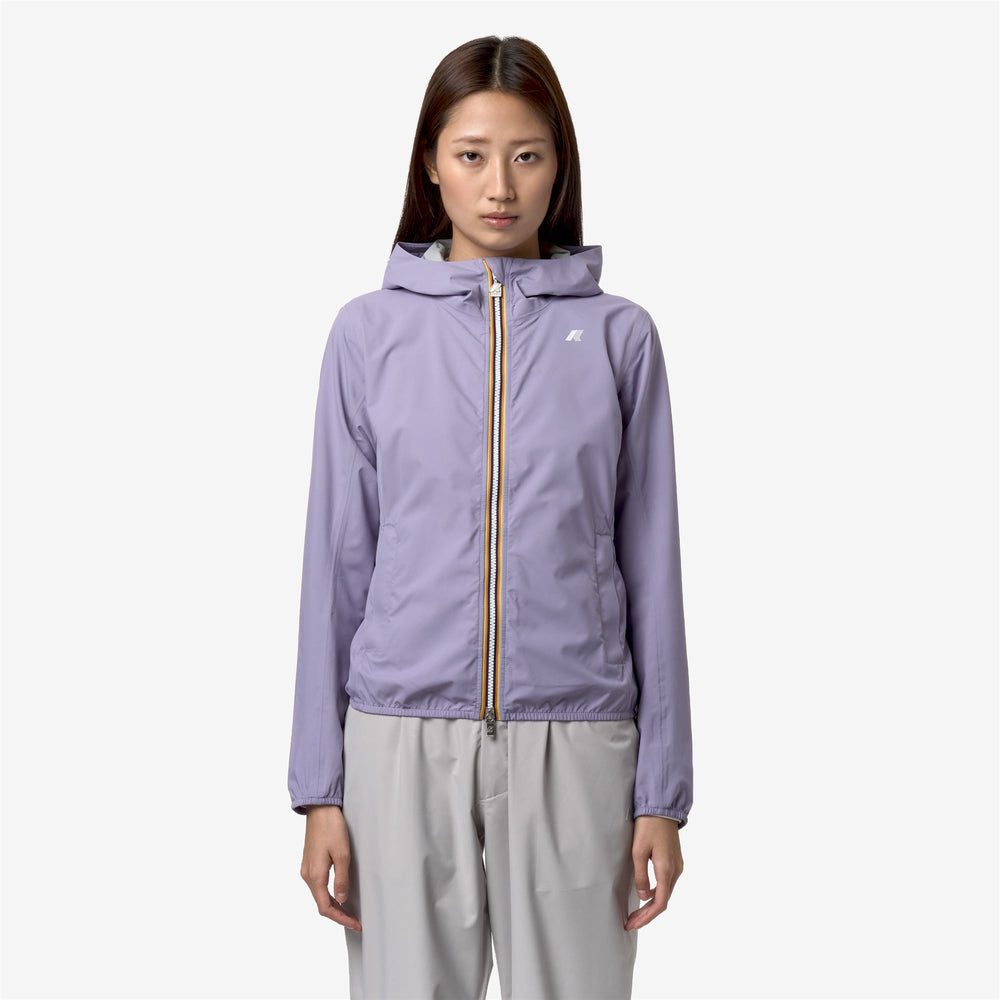 Chaqueta impermeable ajustada para mujer azul violeta 02