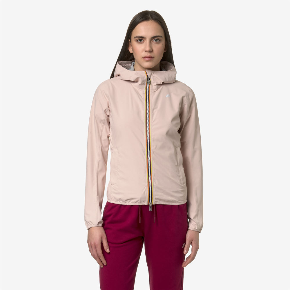 Orange pink Women's Slim Fit Waterproof Jacket for Transitional Weather 02