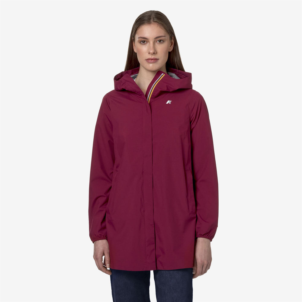 Dark Red Women's Waterproof Slim Fit Jacket for Variable Weather 02