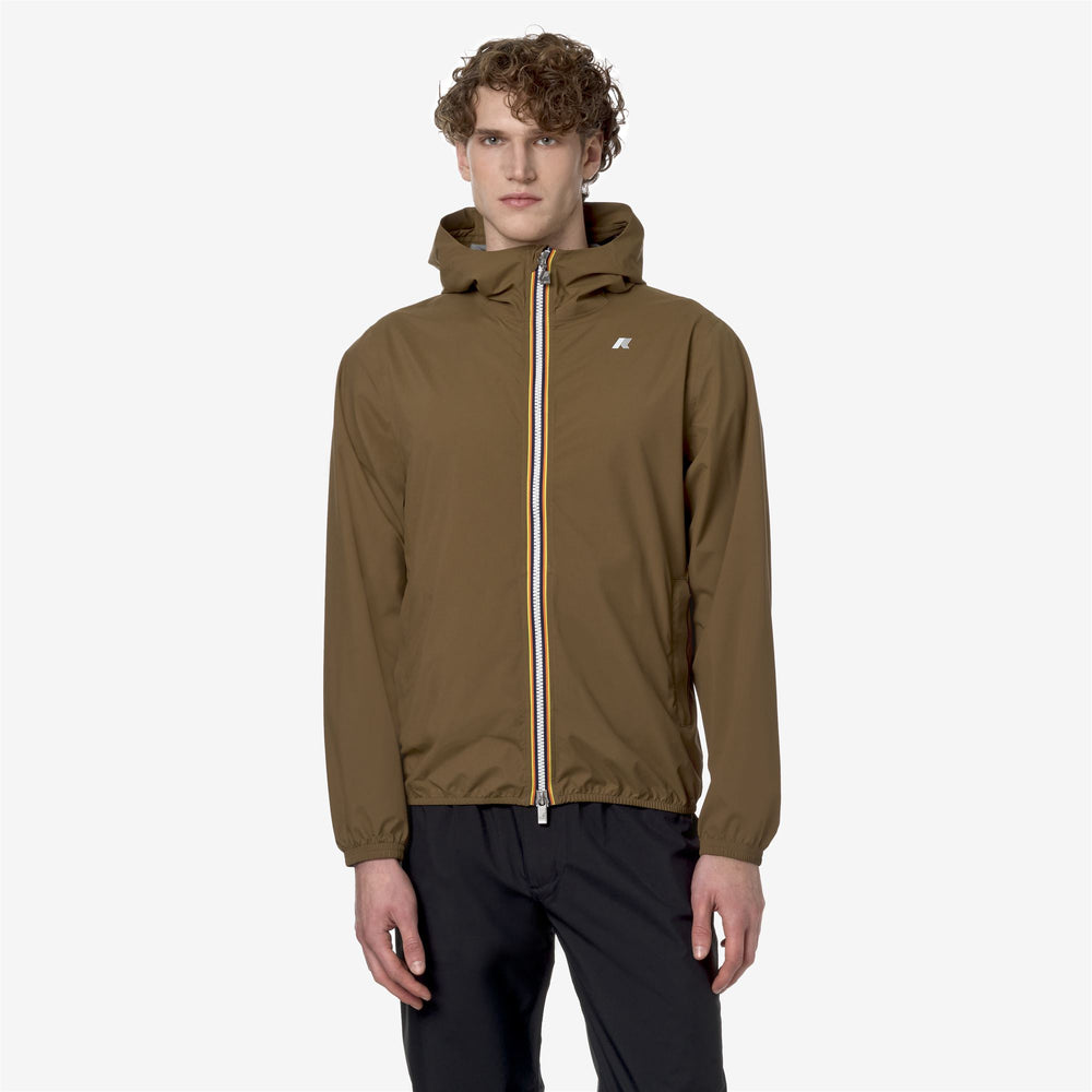 Brown Green Men's Slim Fit Waterproof Jacket for Variable Weather 02