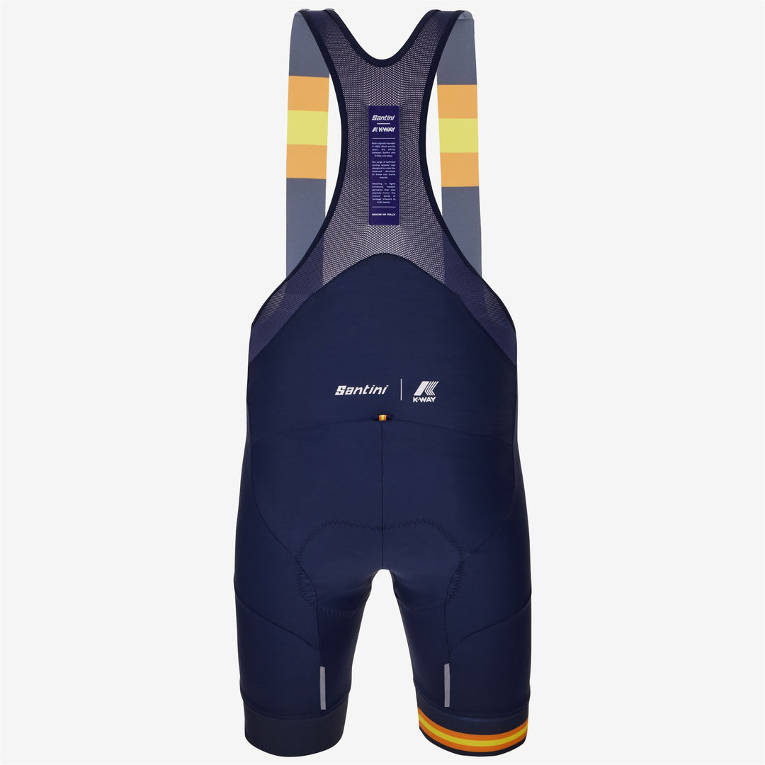 Sport Suits Man C3 - SANTINI X K-WAY Bib BLUE DEPTH - K-WAY TAPE Dressed Side (jpg Rgb)		