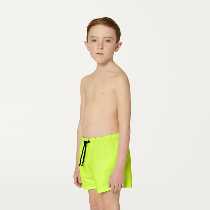 Bathing Suits Boy P. LE VRAI OLIVIER FLUO Swimming Trunk YELLOW SOLEIL Detail (jpg Rgb)			