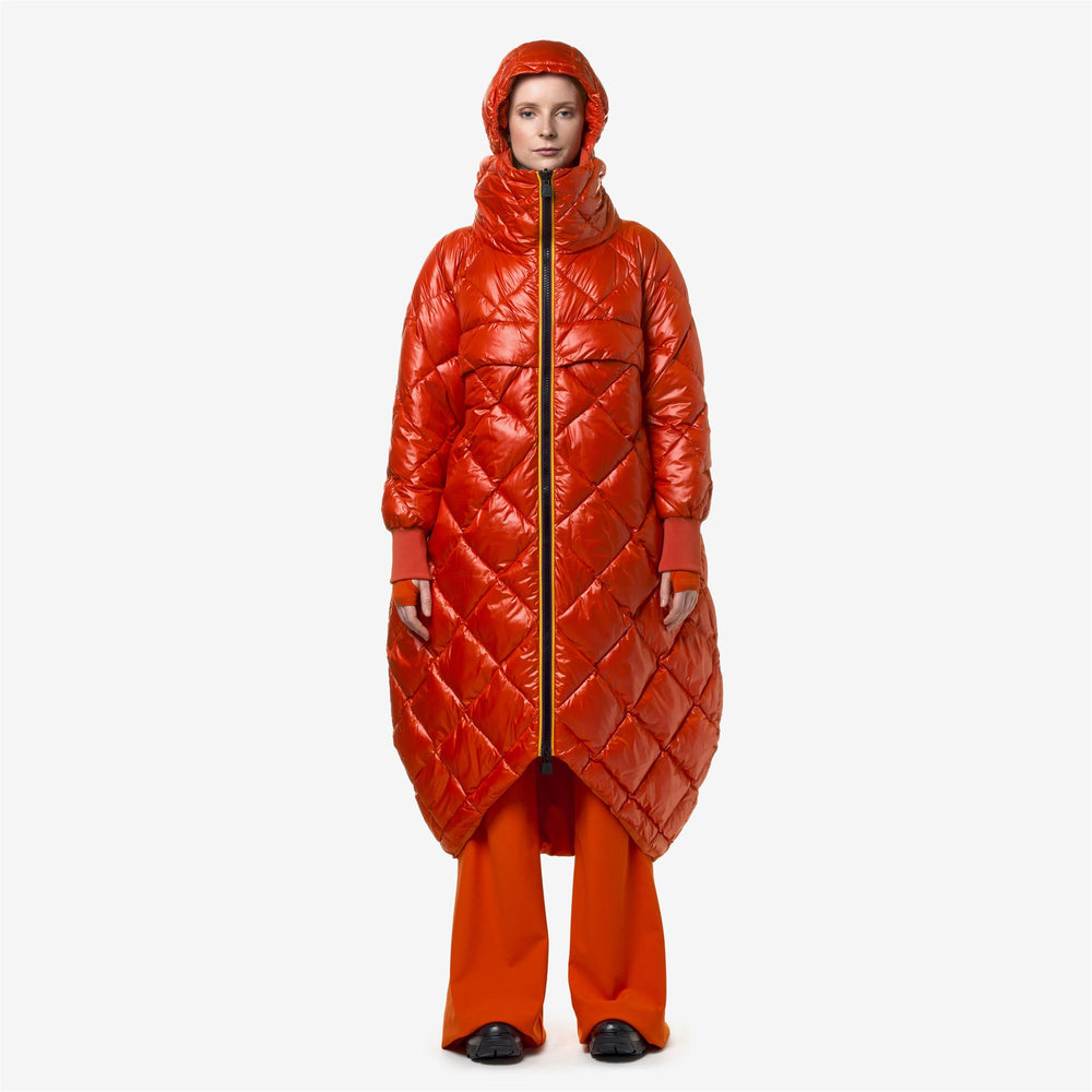 Orange unisex Reversible Warm Poncho Jacket for City Wear 02