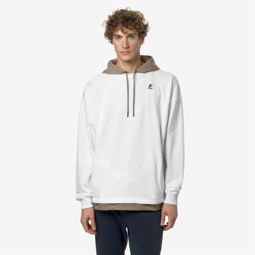 Beige Grey Unisex Hooded Fleece Jumper for City Wear 02