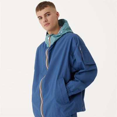 Jackets Unisex CLAUDEL 2.1 AMIABLE SILVER Mid BLUE - TURQUOISE | K-Way Detail (jpg Rgb)			