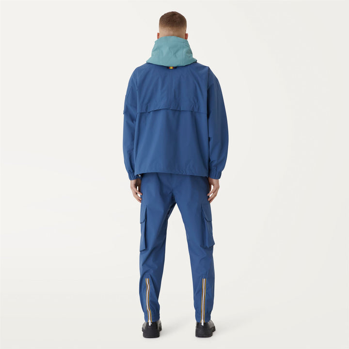 Jackets Unisex CLAUDEL 2.1 AMIABLE SILVER Mid BLUE - TURQUOISE | K-Way Dressed Back (jpg Rgb)		
