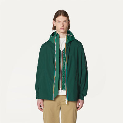 Jackets Unisex CLAUDEL 2.1 AMIABLE SILVER Mid GREEN PINE - GREEN Dressed Back (jpg Rgb)		
