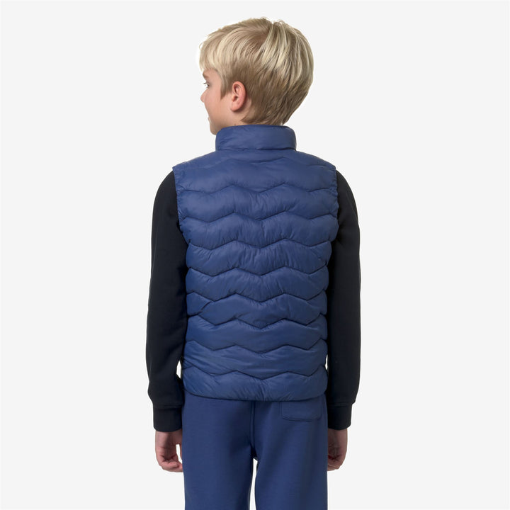 Jackets Boy P. VALEN QUILTED WARM Vest BLUE FIORD Dressed Front Double		