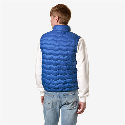 Jackets Man VALEN QUILTED WARM Vest BLUE ROYAL MARINE Dressed Front Double		