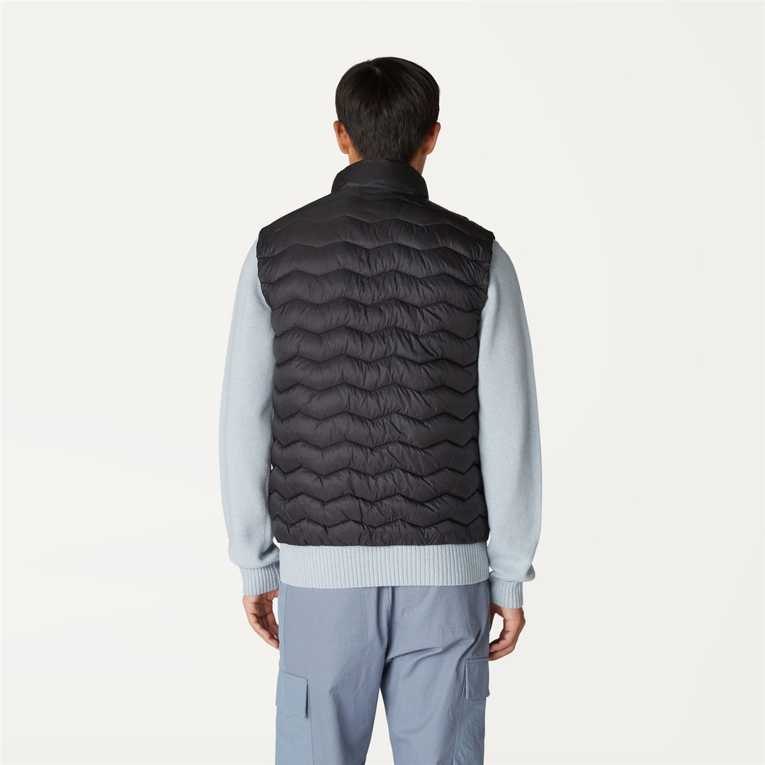 Jackets Man VALEN QUILTED WARM Vest BLACK PURE Dressed Front Double		