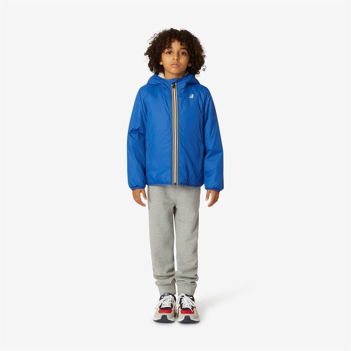 Jackets Kid unisex P. LE VRAI 3.0 CLAUDE ORSETTO Mid ECRU-BLUE ROYAL MARINE Dressed Back (jpg Rgb)		