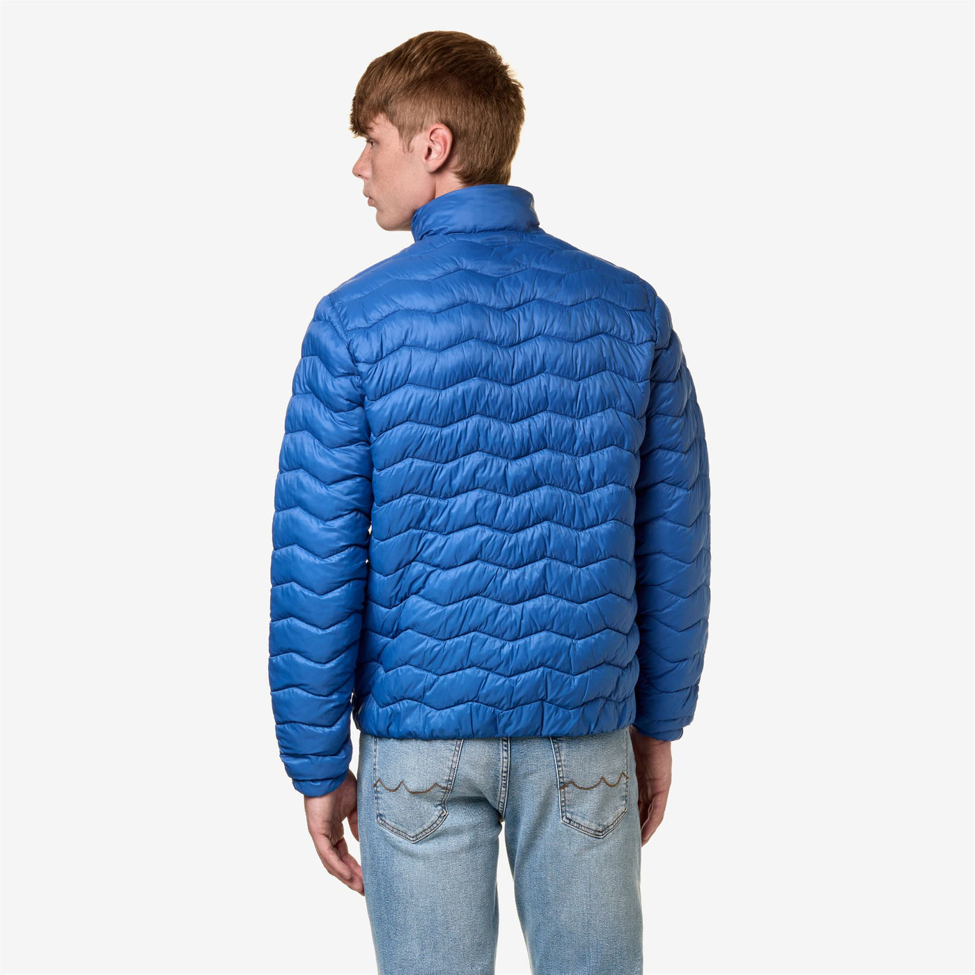 Jackets Man VALENTINE QUILTED WARM Short BLUE ROYAL MARINE Dressed Front Double		