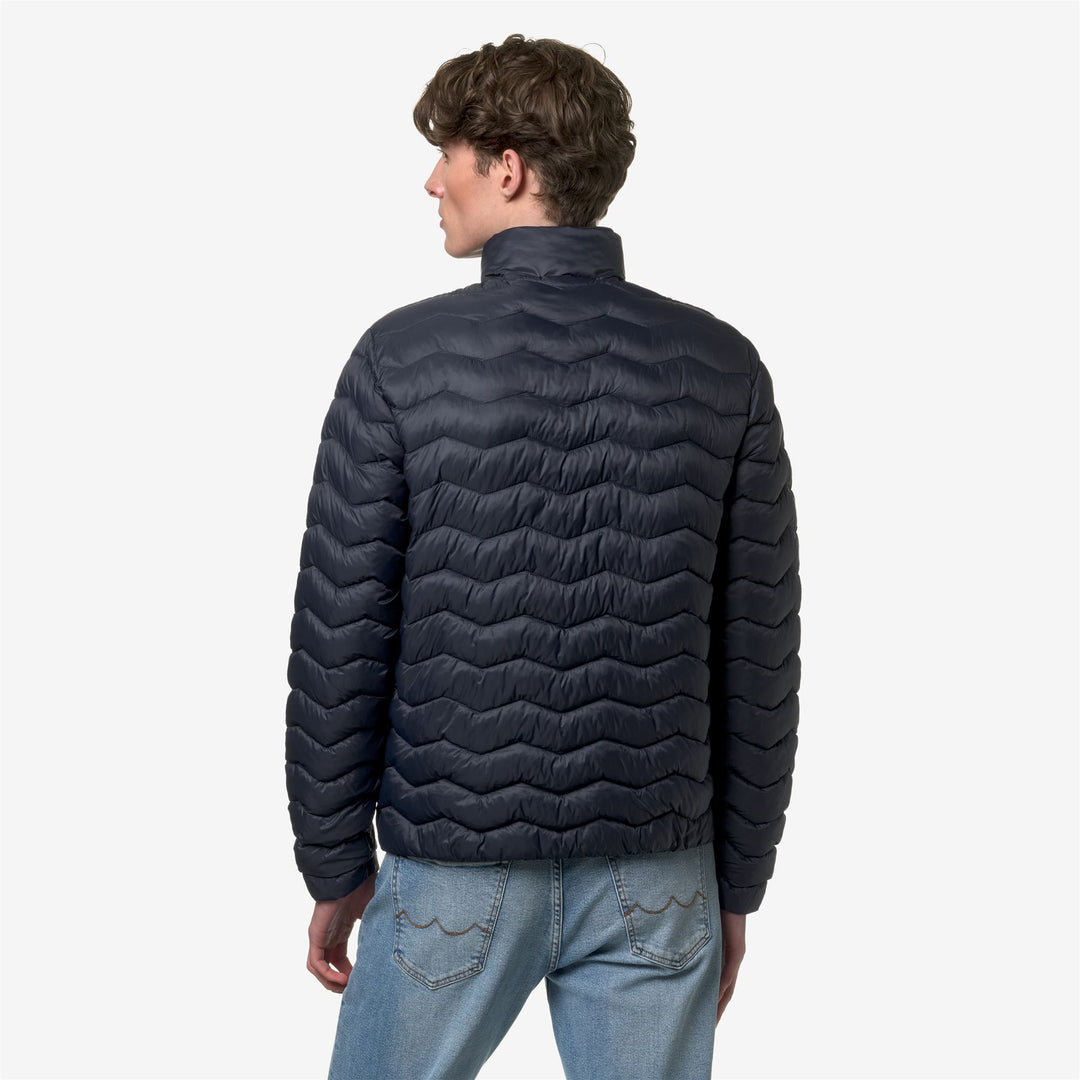 Jackets Man VALENTINE QUILTED WARM Short BLUE DEPTH Dressed Front Double		
