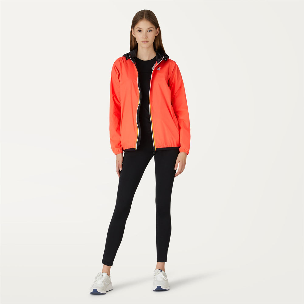 Red Black Women's Packable Workout Windbreaker Jacket 02