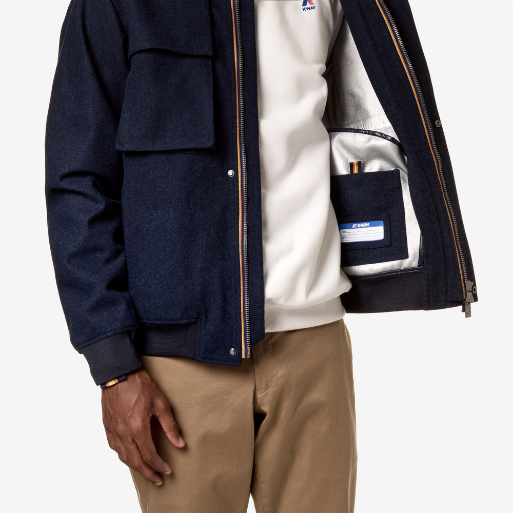 Melange Blue Men's Waterproof Field Jacket with Hood 02