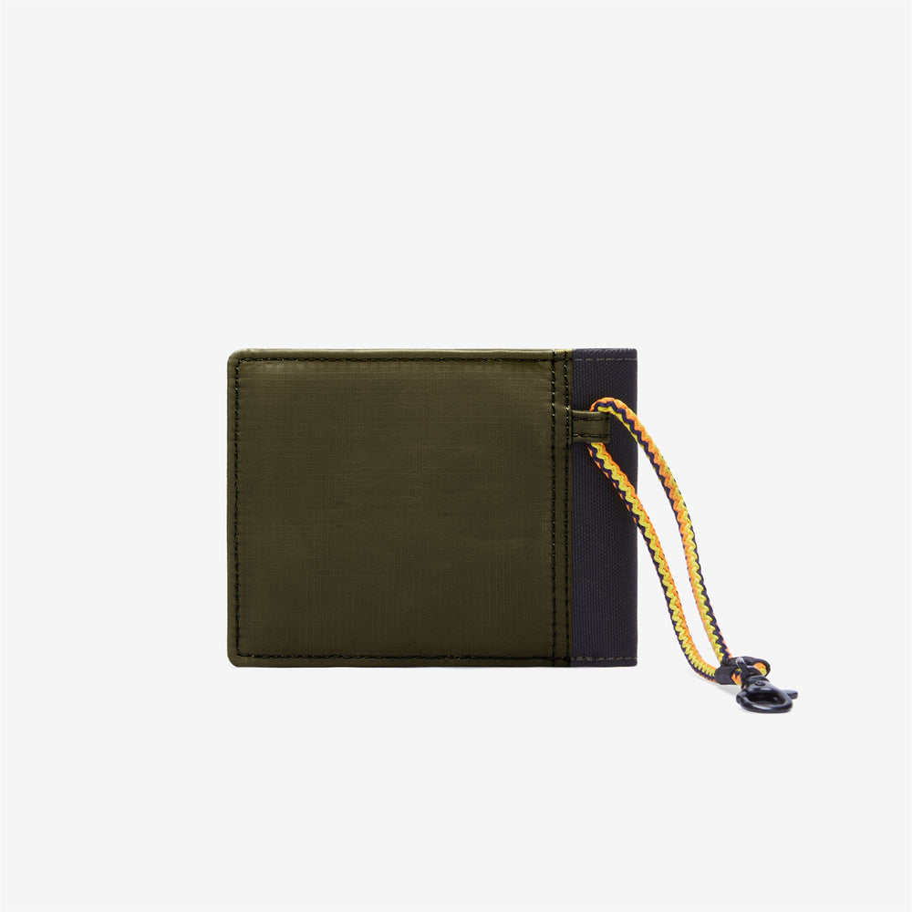 Small Accessories Unisex LESCHELLE Wallet GREEN BLACKISH Dressed Front (jpg Rgb)	