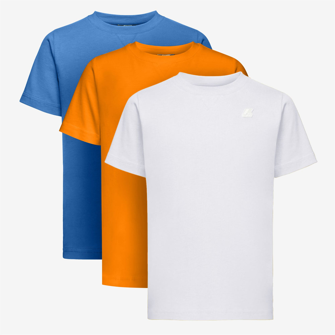 T-ShirtsTop Boy P. EDWING ROUND SLEEVES THREE PACK T-Shirt WHITE - ORANGE RUST - BLUE ULTRAMARINE Photo (jpg Rgb)			