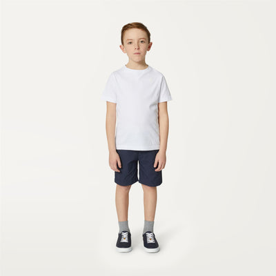T-ShirtsTop Boy P. EDWING ROUND SLEEVES THREE PACK T-Shirt WHITE - ORANGE RUST - BLUE ULTRAMARINE Dressed Back (jpg Rgb)		