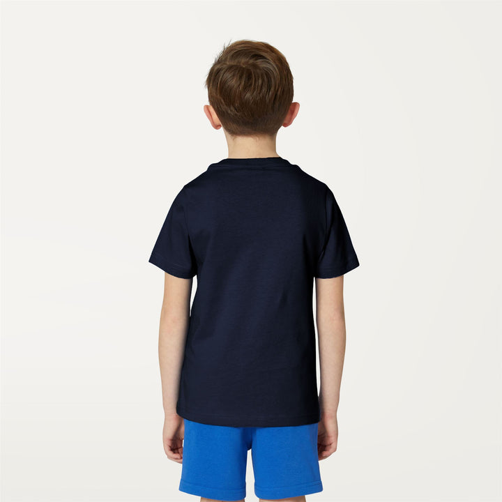T-ShirtsTop Boy P. EDWING ROUND SLEEVES THREE PACK T-Shirt BLUE D-GREEN BL-BLACK Dressed Front Double		