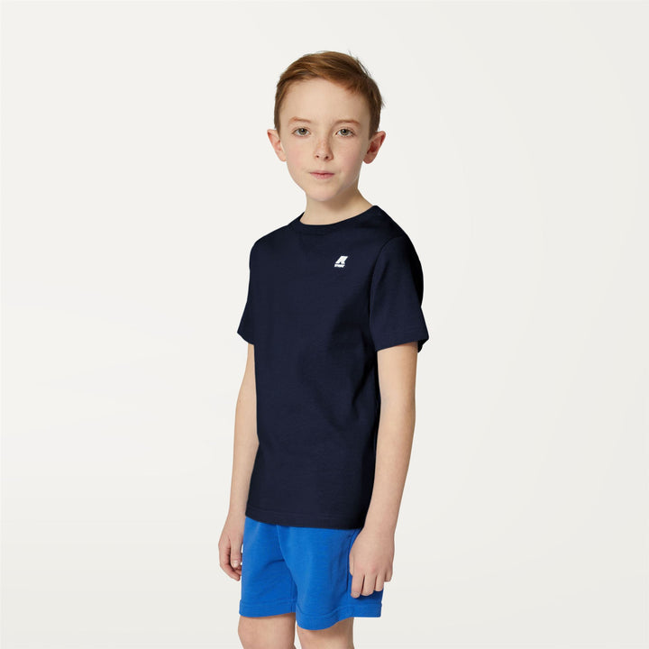 T-ShirtsTop Boy P. EDWING ROUND SLEEVES THREE PACK T-Shirt BLUE D-GREEN BL-BLACK Detail (jpg Rgb)			