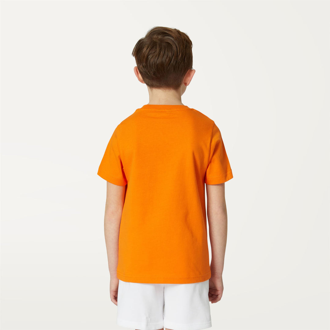 T-ShirtsTop Boy P. EDWING ROUND SLEEVES THREE PACK T-Shirt BLUE D-ORANGE-YELLOW Dressed Front Double		