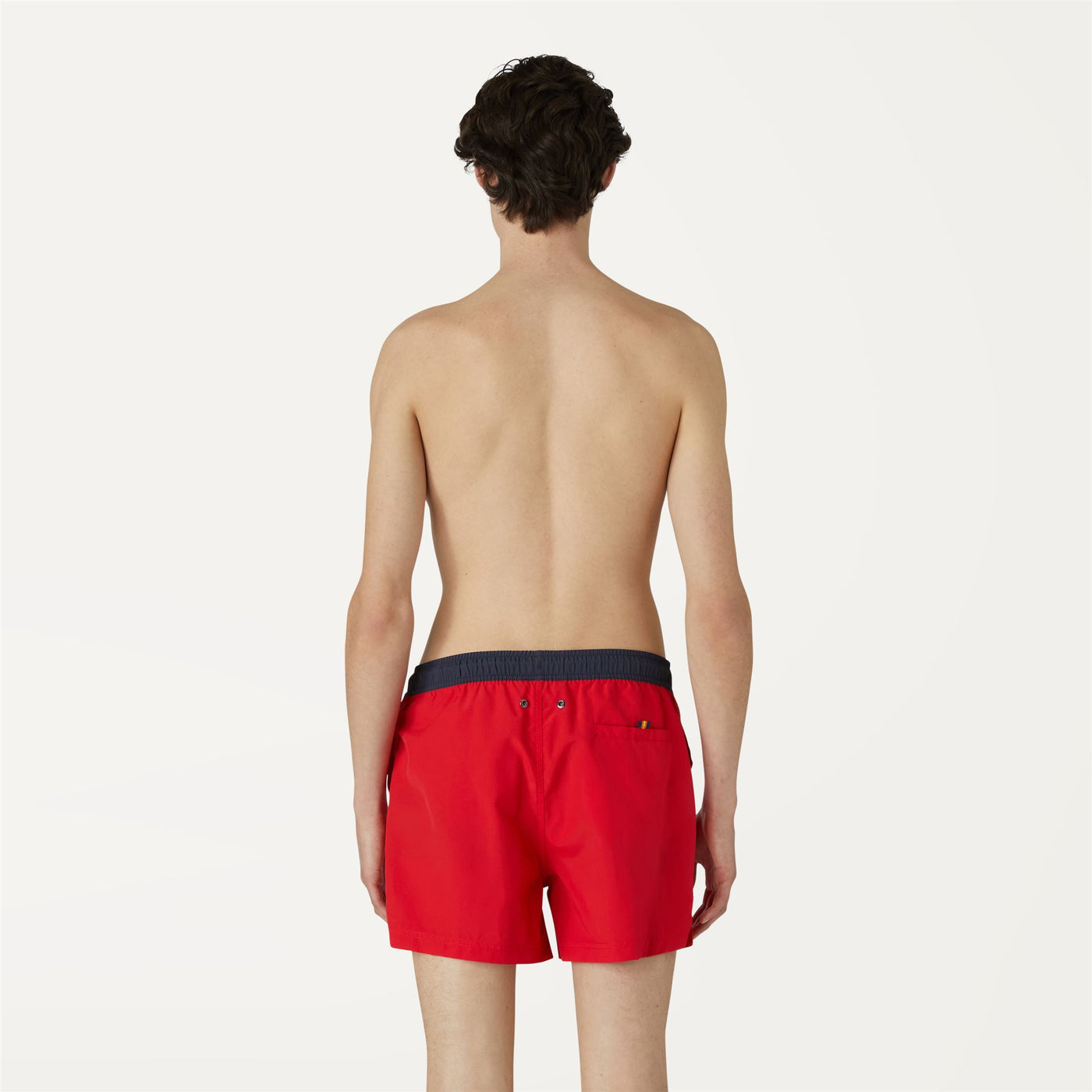 Bathing Suits Man HAZEL BICOLOR Swimming Trunk RED - BLUE DEPTH Dressed Front Double		