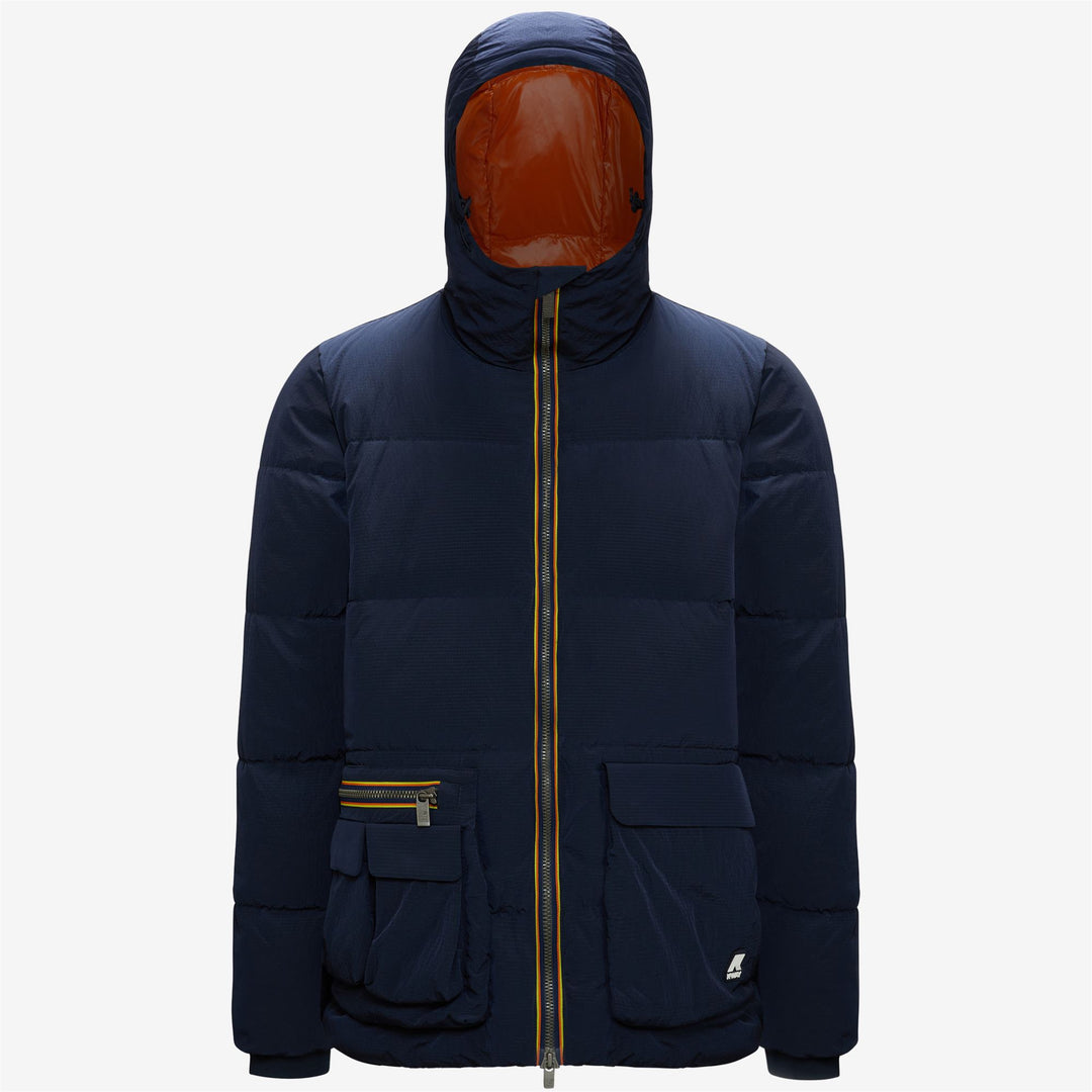 Giacca Corto Imbottita Uomo Urban Blu con Maxi Tasche 01