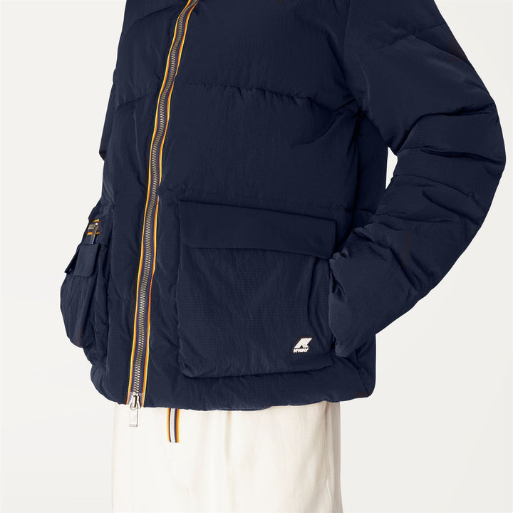 Giacca Corto Imbottita Uomo Urban Blu con Maxi Tasche 2