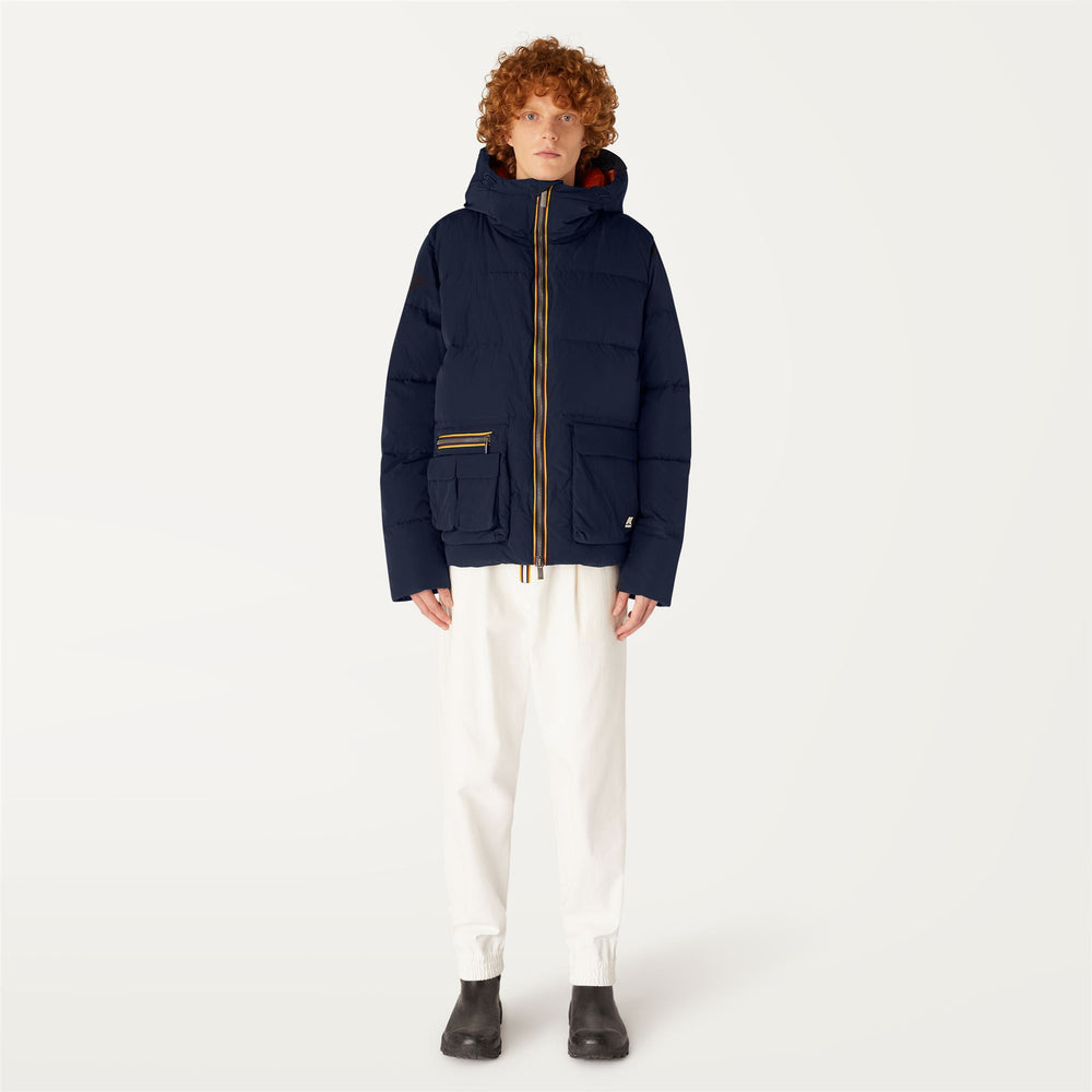 Giacca Corto Imbottita Uomo Urban Blu con Maxi Tasche 02