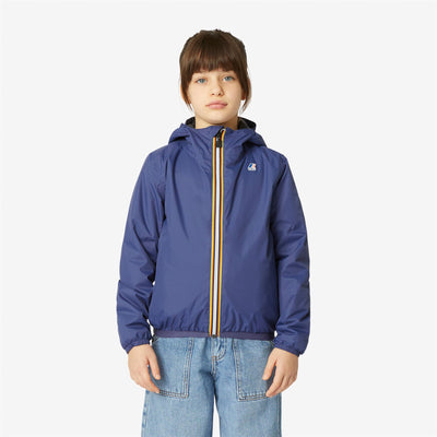 Jackets Kid unisex P. LE VRAI 3.0 CLAUDE WARM Mid BLUE MEDIEVAL Dressed Back (jpg Rgb)		
