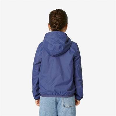 Jackets Kid unisex P. LE VRAI 3.0 CLAUDE WARM Mid BLUE MEDIEVAL Dressed Front Double		
