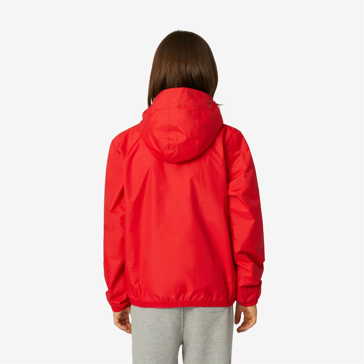 Jackets Kid unisex P. LE VRAI 3.0 CLAUDE WARM Mid RED Dressed Front Double		