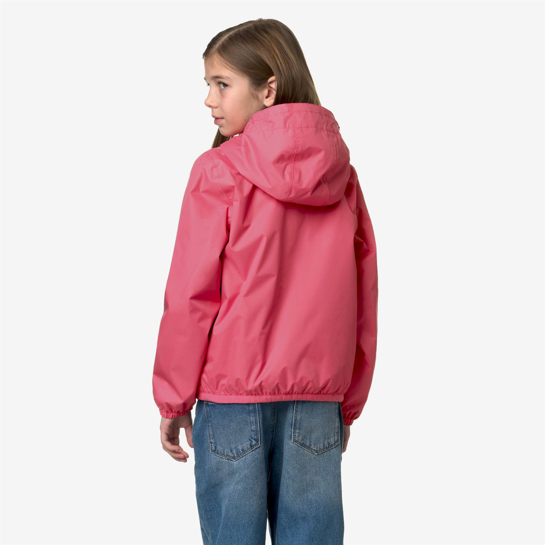 Jackets Kid unisex P. LE VRAI 3.0 CLAUDE WARM Mid PINK MD Dressed Front Double		
