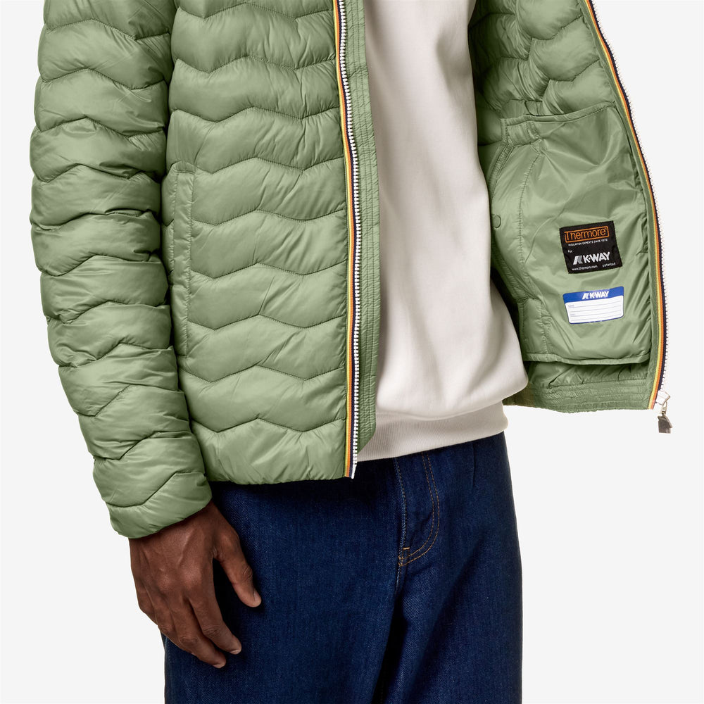 Jackets Man JACK QUILTED WARM Short GREEN SAGE Detail Double				